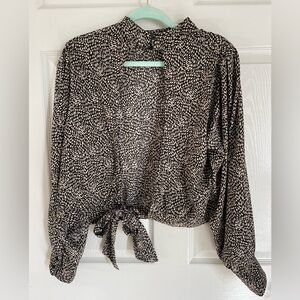Banana Republic Faux neck open back tie top